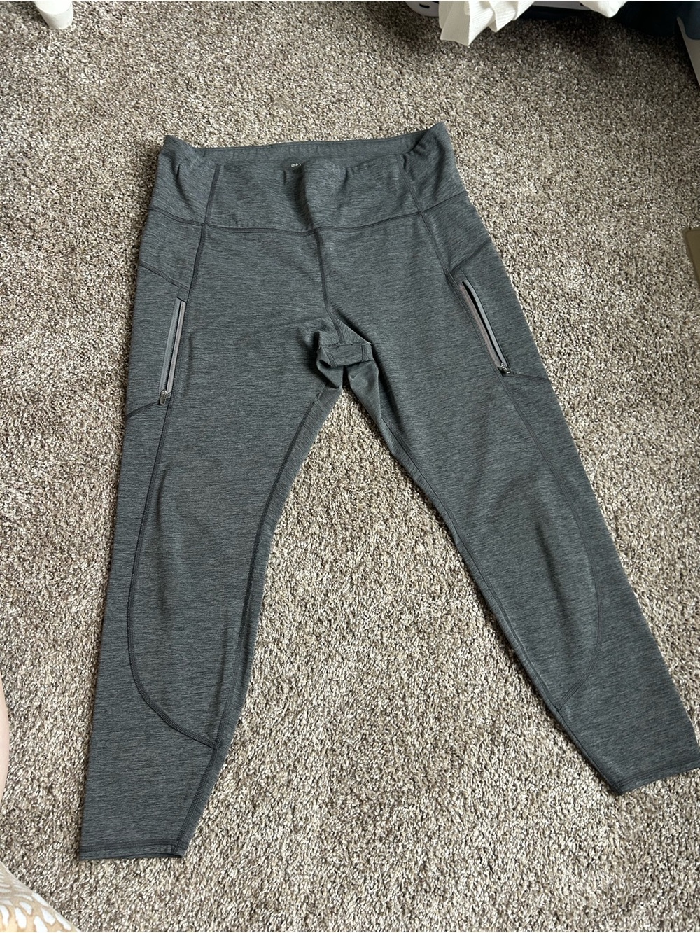 Athleta Charcoal Heather Pocketed Performance Leggings